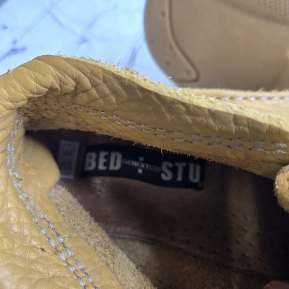 Bed Stu tan yellow pebbled leather moccasin chukka ankle boots main image 8
